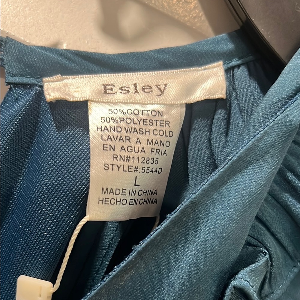 Esley Blue Ruffle Dress - Picture 2 of 7